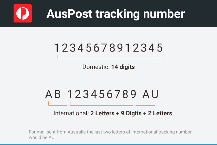auspost tracking number format